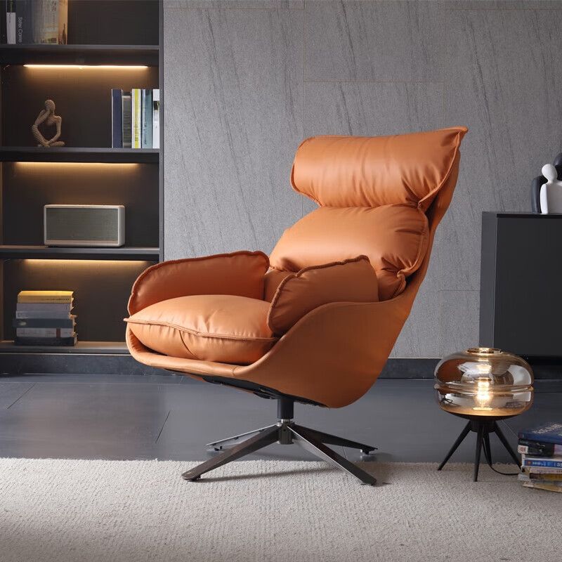 Ethan Hybrid Leather Swivel Lounge Chair