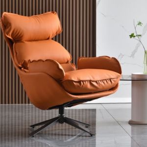Ethan Hybrid Leather Swivel Lounge Chair