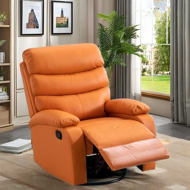 Eden Hybrid Leather Recliner, Rocking and Revolving