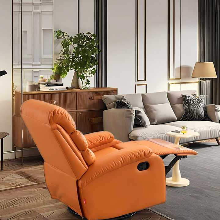 Eden Hybrid Leather Recliner, Rocking and Revolving