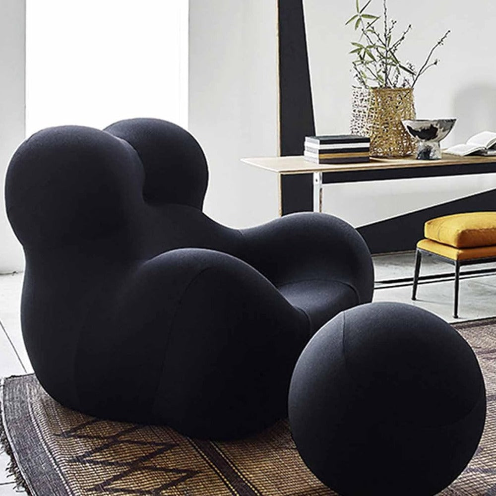 Bobby Hybrid Fabric Comfy Lounge Chair, with Ball footrest