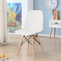 Dona Durable Plastic Kitchen Dining Chair With Wooden Legs