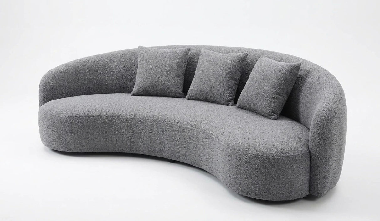 London Boucle Fabric C-Shape Sofa
