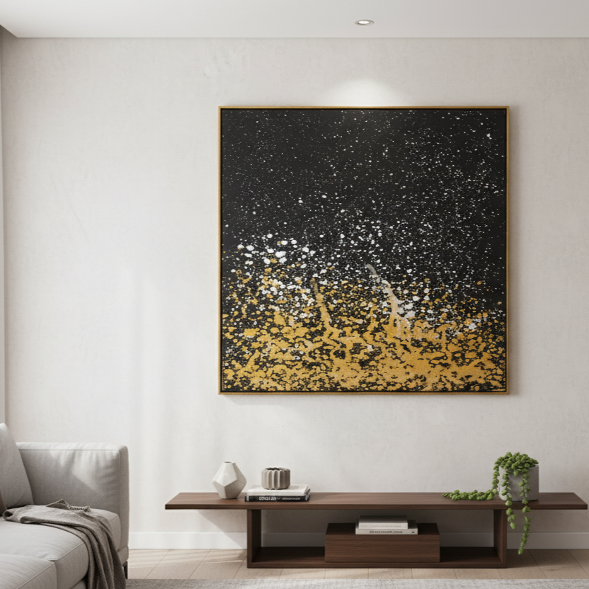 Golden Sprinkle Painting