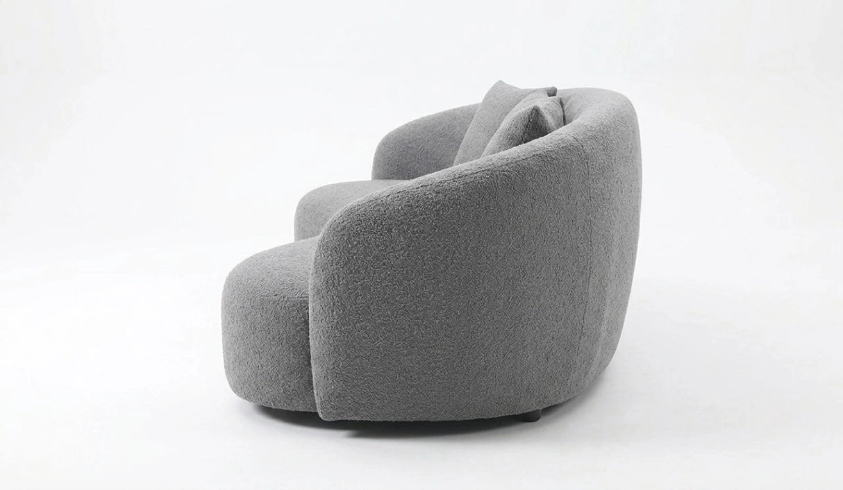 London Boucle Fabric C-Shape Sofa