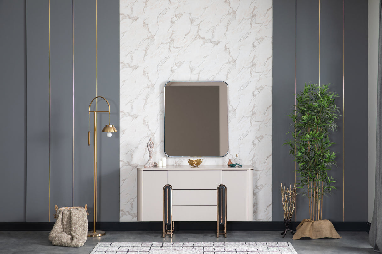 Ottoman Dresser with Mirror