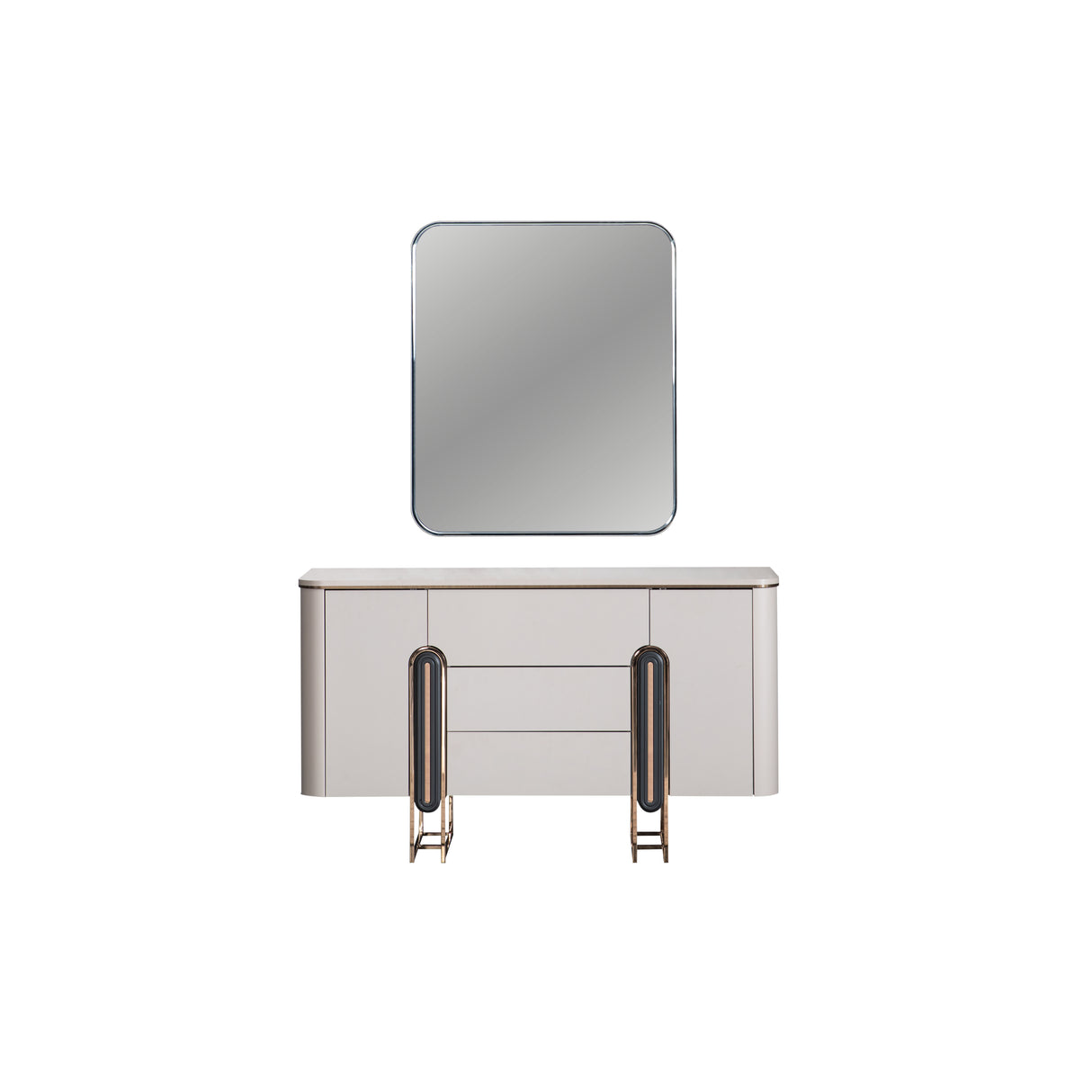 Ottoman Dresser with Mirror