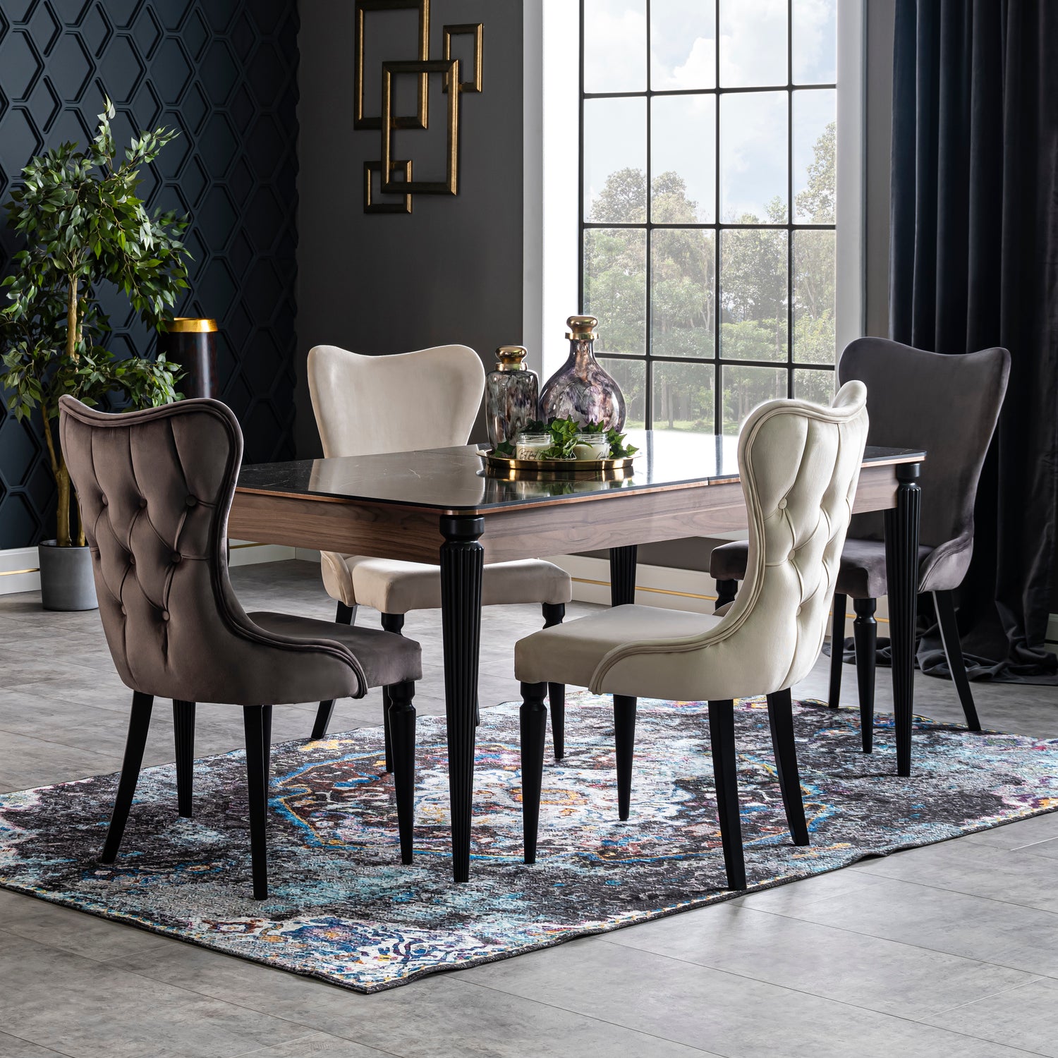 ISTINYE - Dining Set ( 6 Chairs +Table )