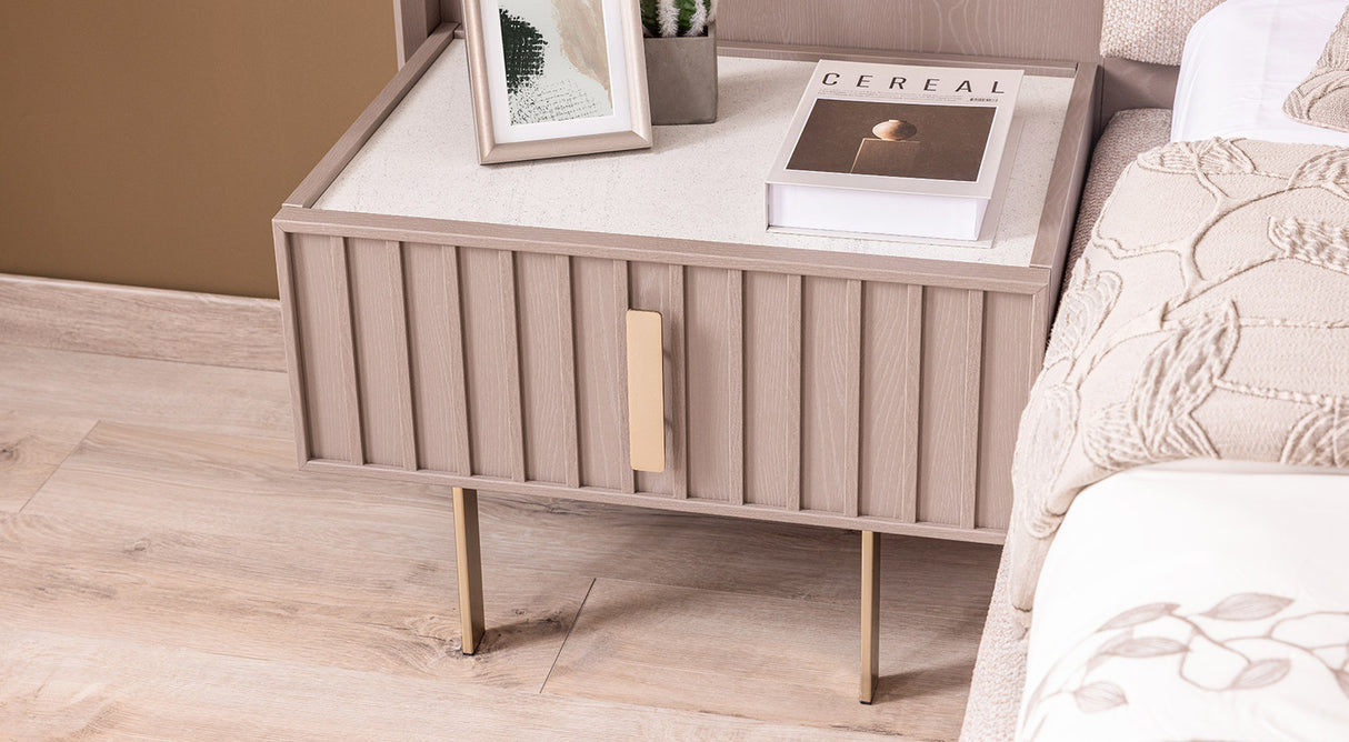 Latte Bedside Table