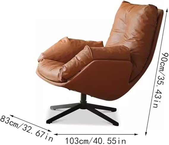 Hermes Texture Fabric Swivel Lounge Chair, with foortrest