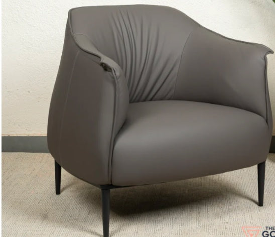 Solo Sofa Chair - Modern Single Armchair | Curvy Armrests & Fluffy Backrest | Sleek Metal Legs | Versatile Accent Chair for Living Room & Office | Meeshan Furniture