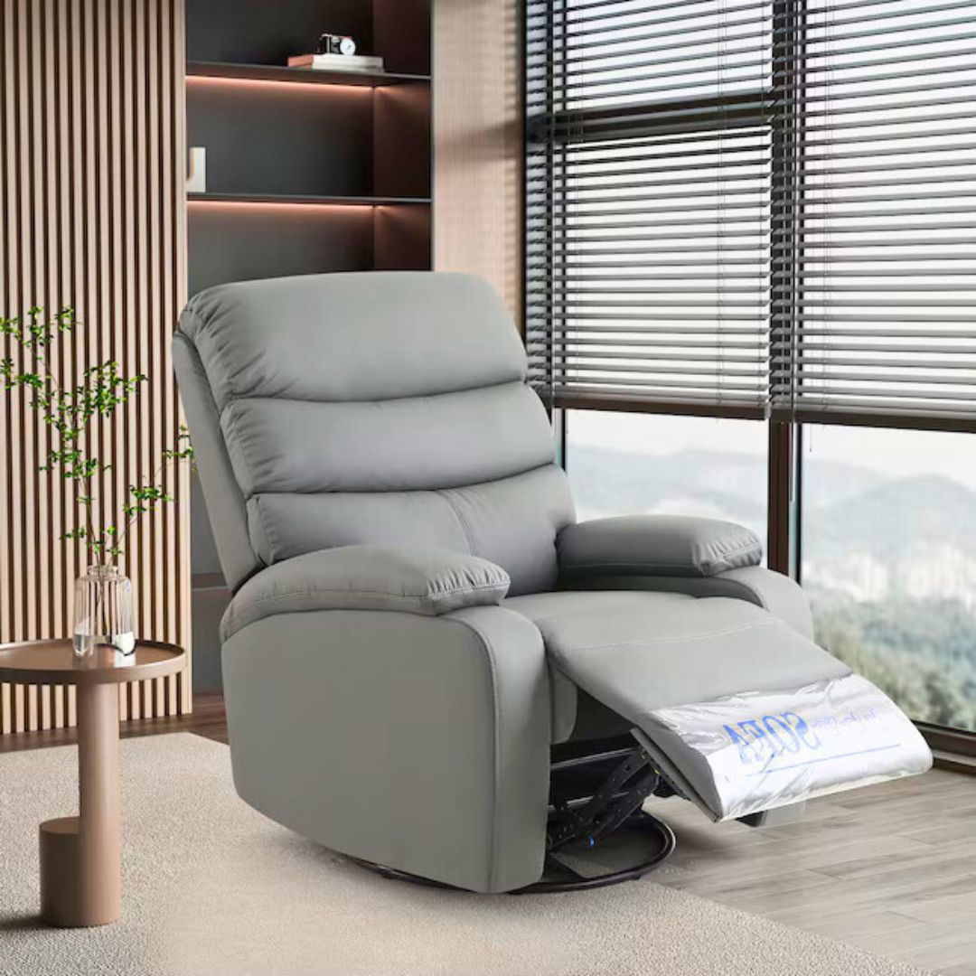 Eden Hybrid Leather Recliner, Rocking and Revolving