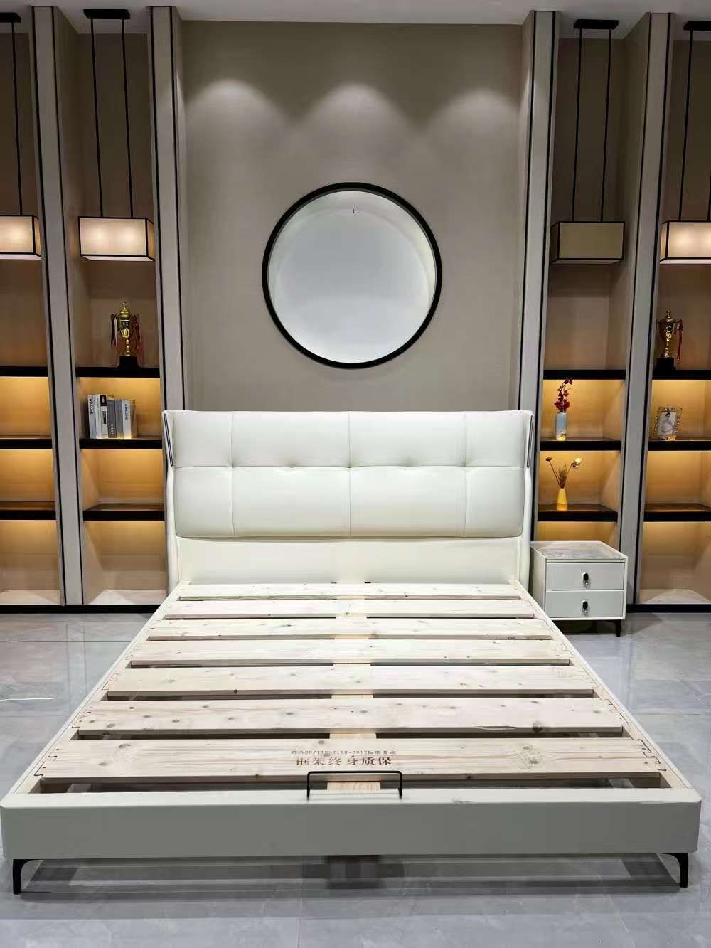 Flux Bed, with light on both side of Head Board