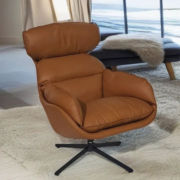 Ethan Hybrid Leather Swivel Lounge Chair
