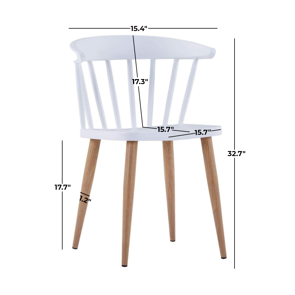 EVA Curve back Durable Plastic Cafe Chair with Metal Legs