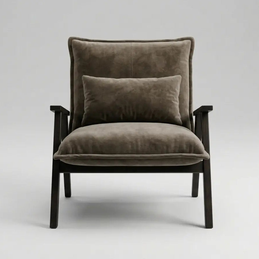 Falcon Luxury Fabric Sofa Chair – Mid-Century Accent Chair with Solid Wood Frame