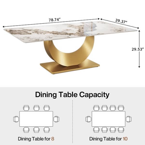 Gold Arch Dining Table 6 Seater