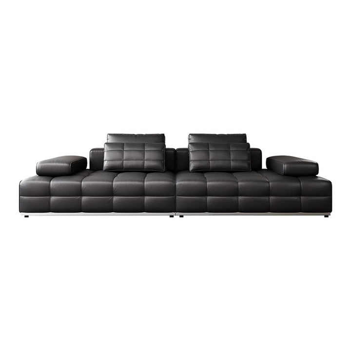 Cuddle Sofa Set | Modern Sectional Sofa Collection | Premium Black Leather Upholstery | Spacious L-Shape Design | Contemporary Living Room Furniture | Meeshan Furniture
