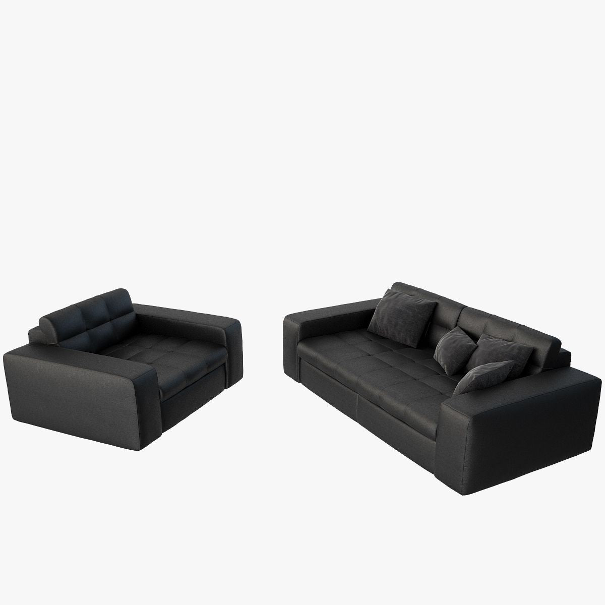 Throne Sofa | Luxurious Modern Sofa Set | Premium Black Upholstery | Regal Design | Comfortable Seating | Contemporary Living Room Furniture | Meeshan Furniture