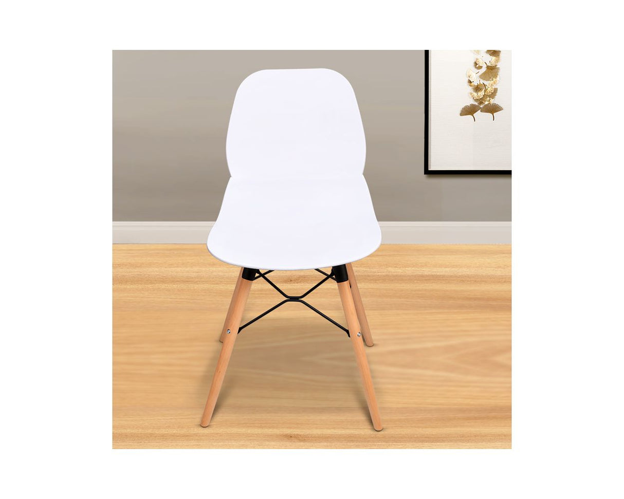 Dona Durable Plastic Kitchen Dining Chair With Wooden Legs