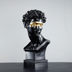 Blindfolded Resin Head Sculpture Black