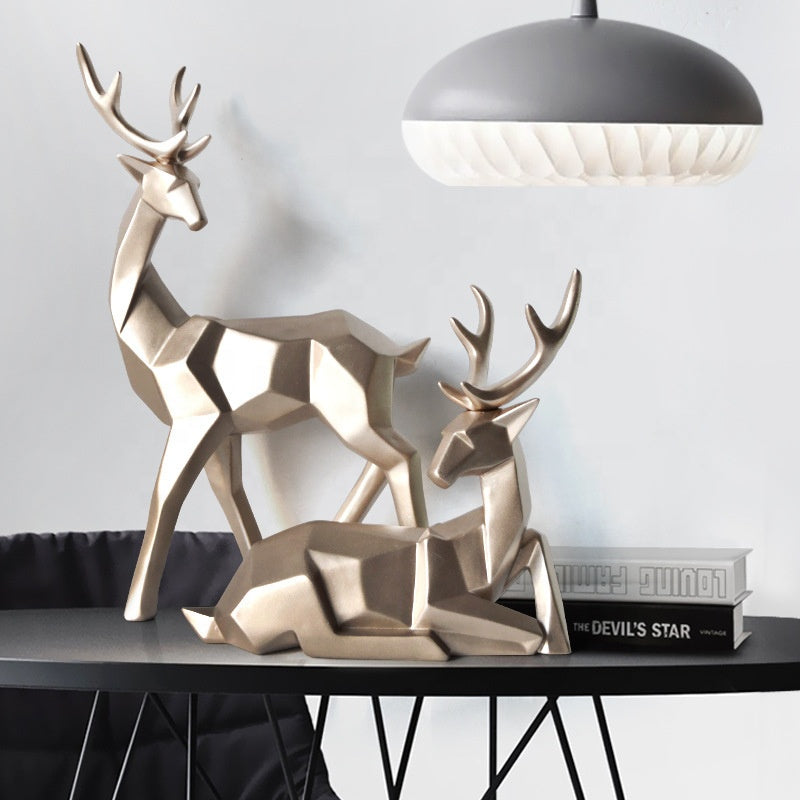Matt Gold Deer Pair