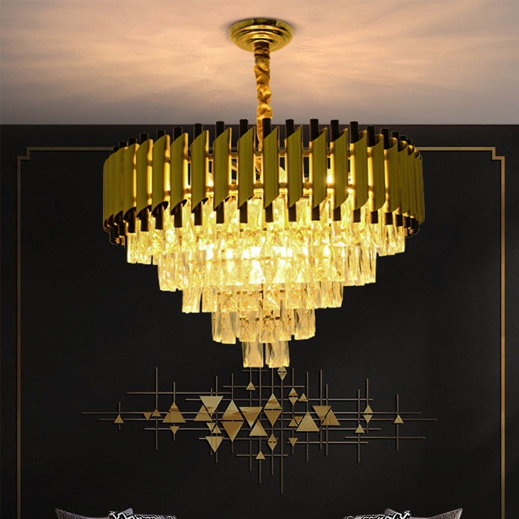 Luxury Crystal & Black Chandelier - Diameter 32Inches / Luxury Warm Light