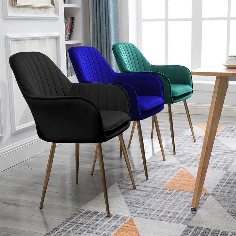 Kole Gold Velvet Armchair (Black)