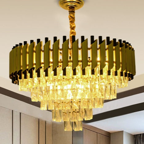 Luxury Crystal & Black Chandelier - Diameter 32Inches / Luxury Warm Light