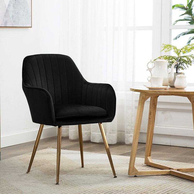 Kole Gold Velvet Armchair (Black)