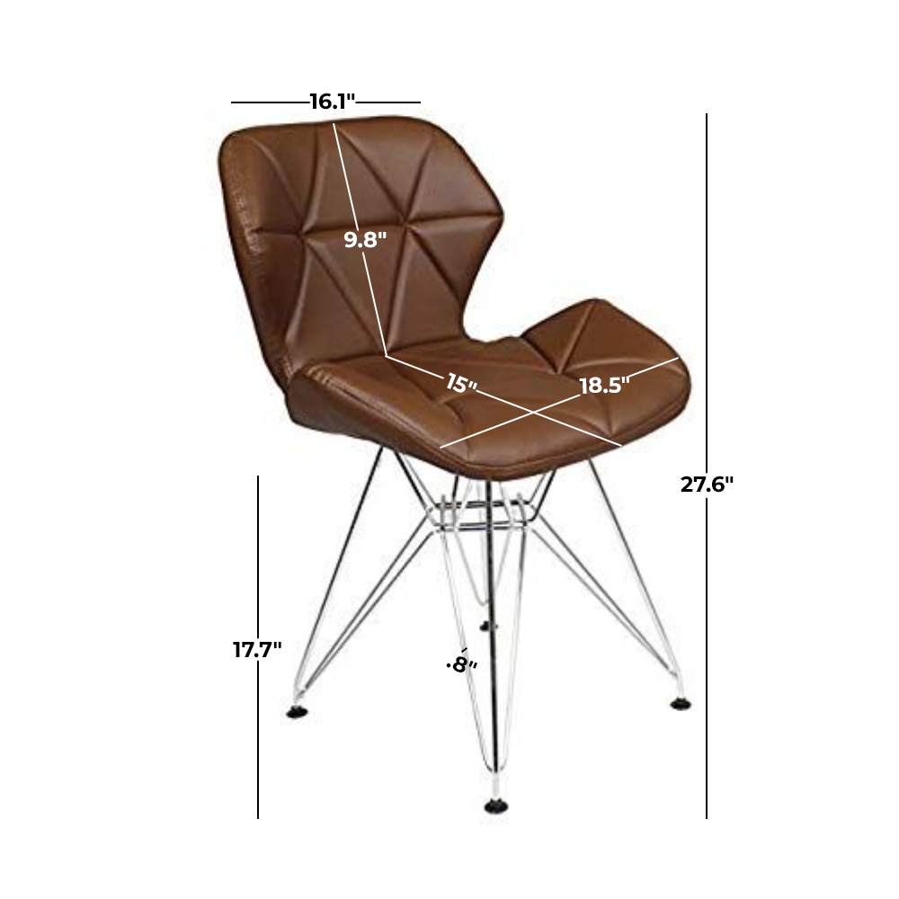 Butterfly Glossy PU Leather Gold Dining Chair