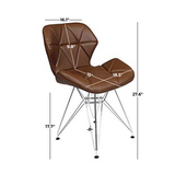 Butterfly Glossy PU Leather Gold Dining Chair