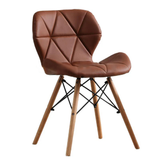 Butterfly PU Kitchen Dining Chair With Wooden Legs