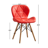 Butterfly PU Kitchen Dining Chair With Wooden Legs