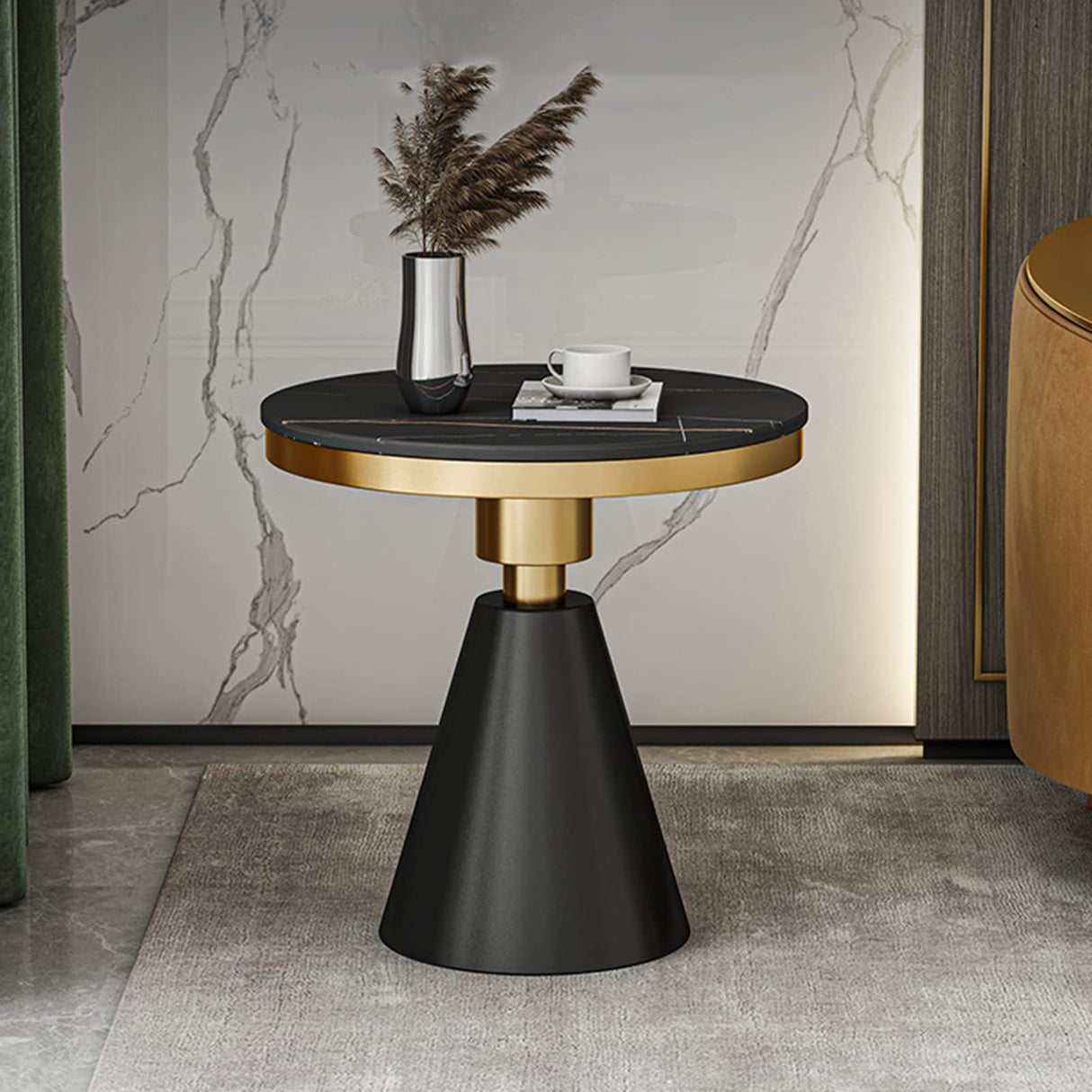 Burl Gold Side Table