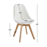 Tulip PU Padded Dining Chair with Wooden Legs