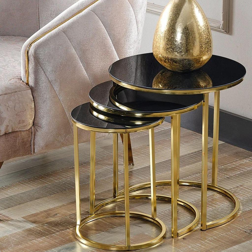 Aras Nesting Table Set (Gold)