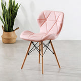 Butterfly PU Kitchen Dining Chair With Wooden Legs