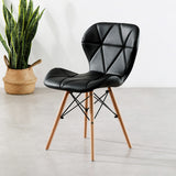 Butterfly PU Kitchen Dining Chair With Wooden Legs