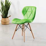 Butterfly PU Kitchen Dining Chair With Wooden Legs