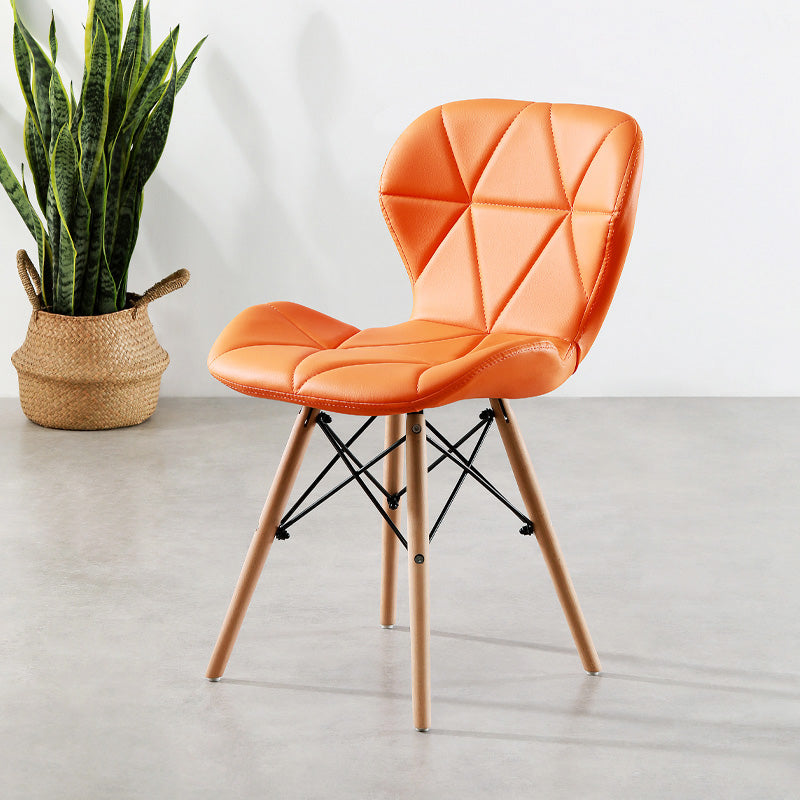 Butterfly PU Kitchen Dining Chair With Wooden Legs