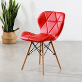 Butterfly PU Kitchen Dining Chair With Wooden Legs