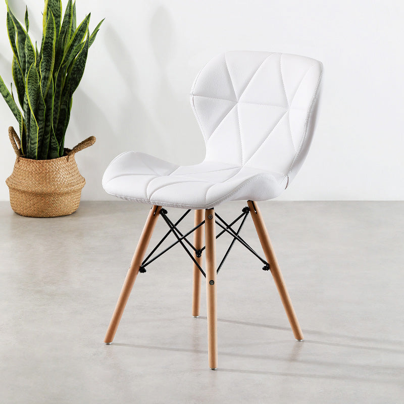 Butterfly PU Kitchen Dining Chair With Wooden Legs