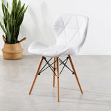 Butterfly PU Kitchen Dining Chair With Wooden Legs