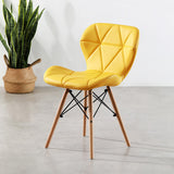 Butterfly PU Kitchen Dining Chair With Wooden Legs