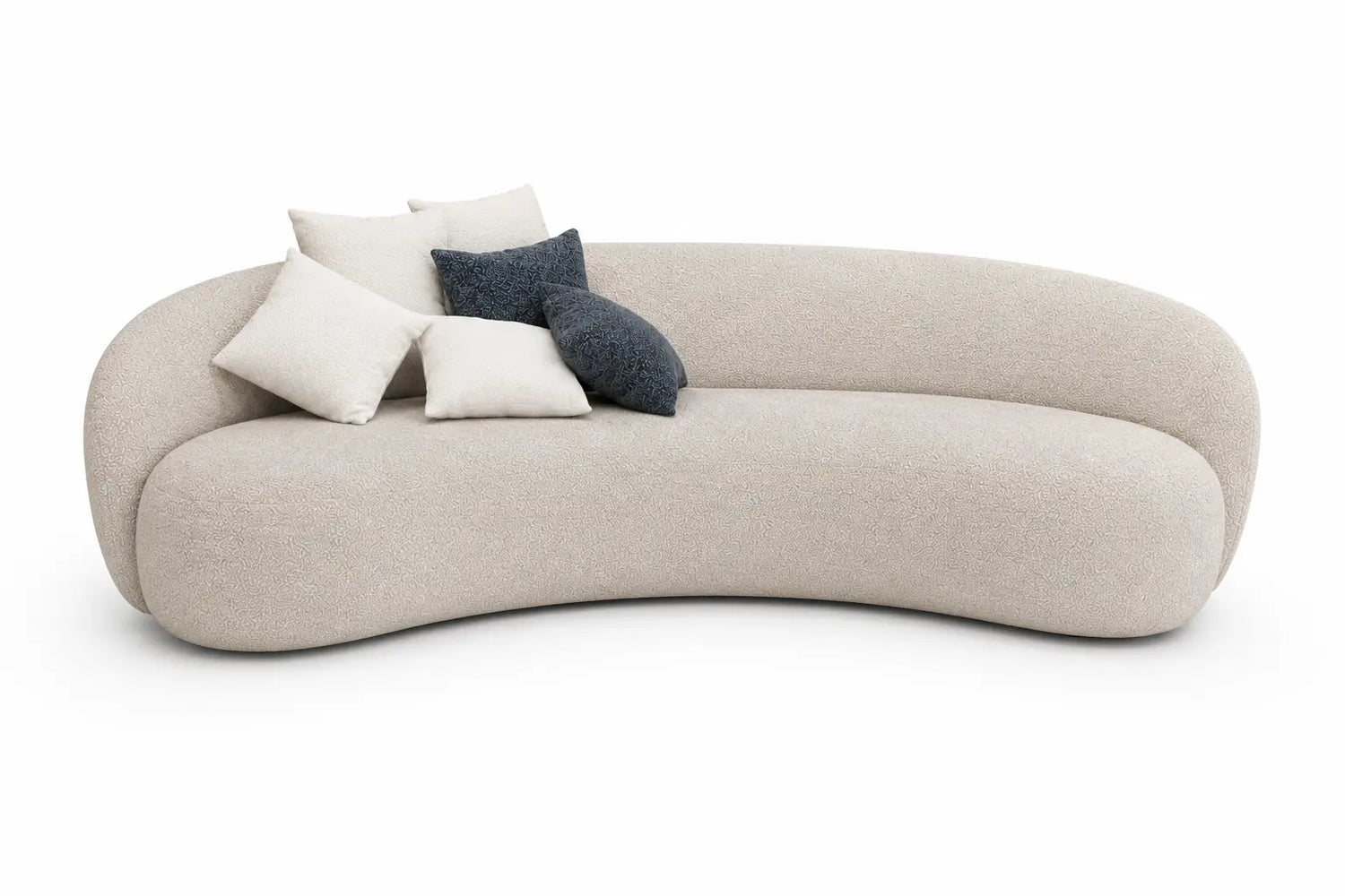 London Boucle Fabric C-Shape Sofa