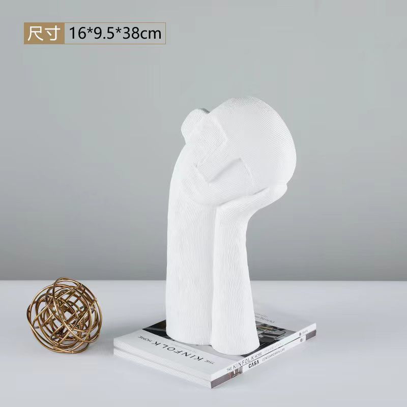 Modern White Resin Sculpture