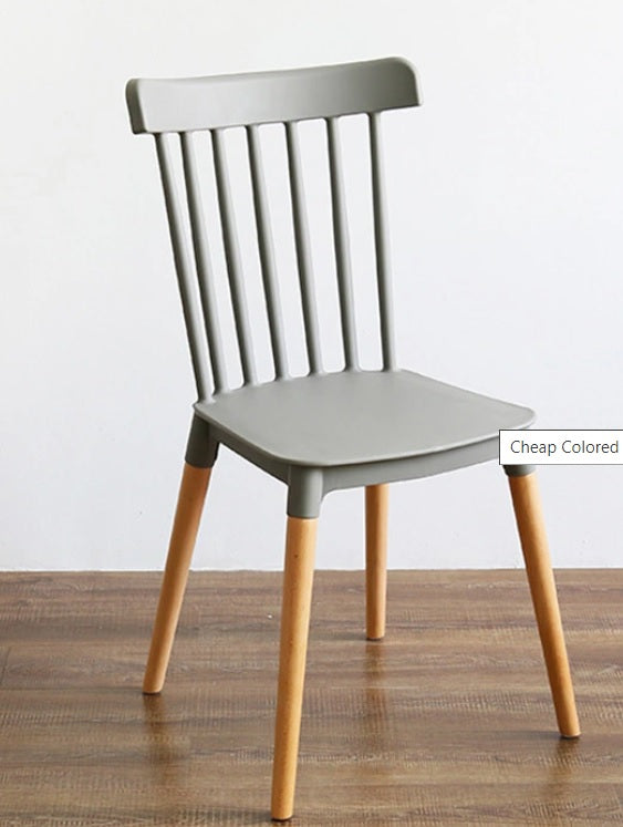 Eva Durable Plastic Dining Chair with Wooden Legs