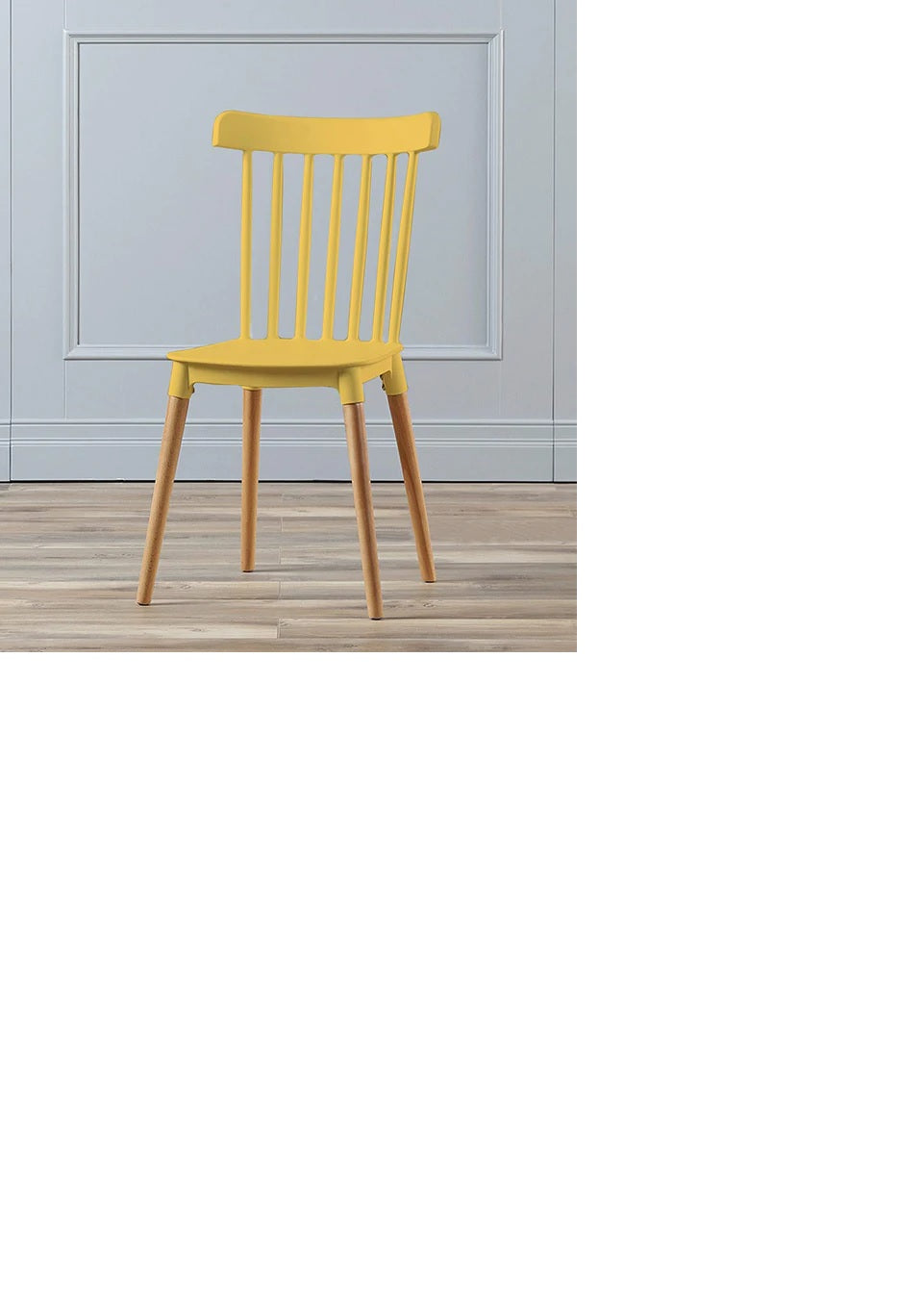 Eva Durable Plastic Dining Chair with Wooden Legs