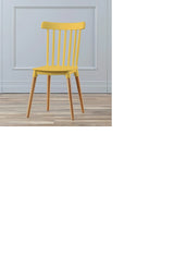 Eva Durable Plastic Dining Chair with Wooden Legs